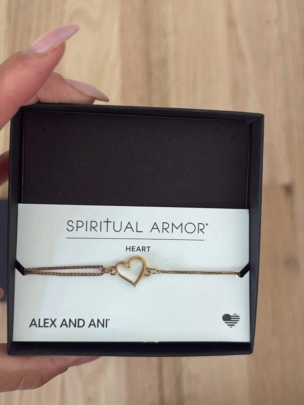 Alex and Ani Gold Heart Cord Bracelet - Gold and Brown